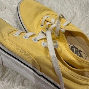 Yellow Vans with laces